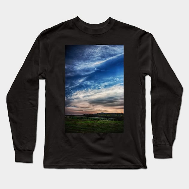 New Moon at Sunset Long Sleeve T-Shirt by InspiraImage